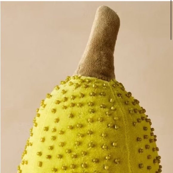 14"x8" Beaded Pear Novelty Plush Pillow Green - John Derian for Target NWT - Picture 2 of 3